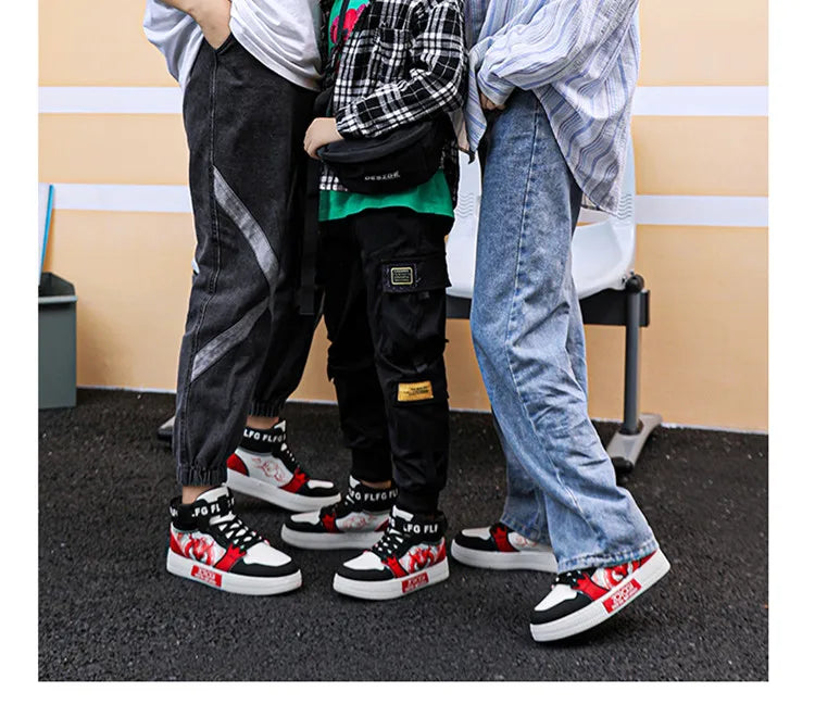 High-end Men's Sneakers with Fashionable Printed Patterns