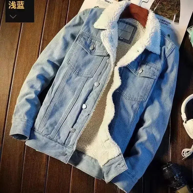 Áo Khoác Nam Mùa Thu Đông Lót Lông Cừu Ấm Áp Trendy - Daisan Mart