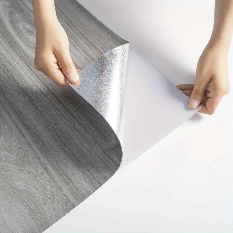 12-Pack Self-Adhesive Vinyl Floor Tiles, Waterproof Peel &amp; Stick Wood Look PVC Flooring for Bedroom Living Room Home Decor
