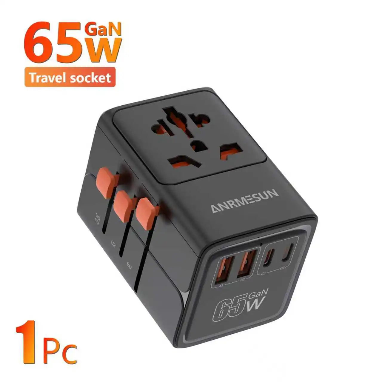Bộ Chuyển Đổi Du Lịch JINGMIN 4 Cổng AC, 3 Cổng USB-C - Daisan Mart