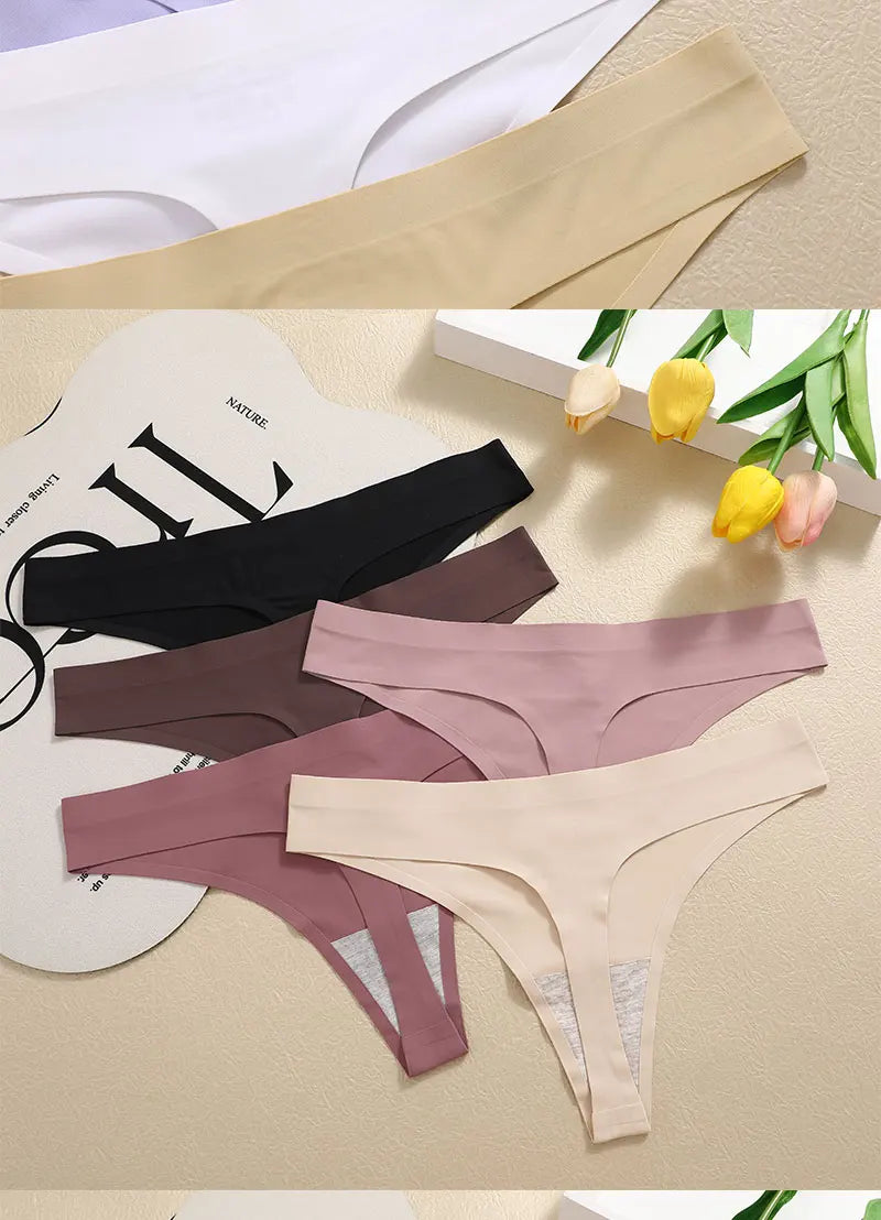 Set of 6 Sexy Low-Waist Seamless Invisible Women's Panties