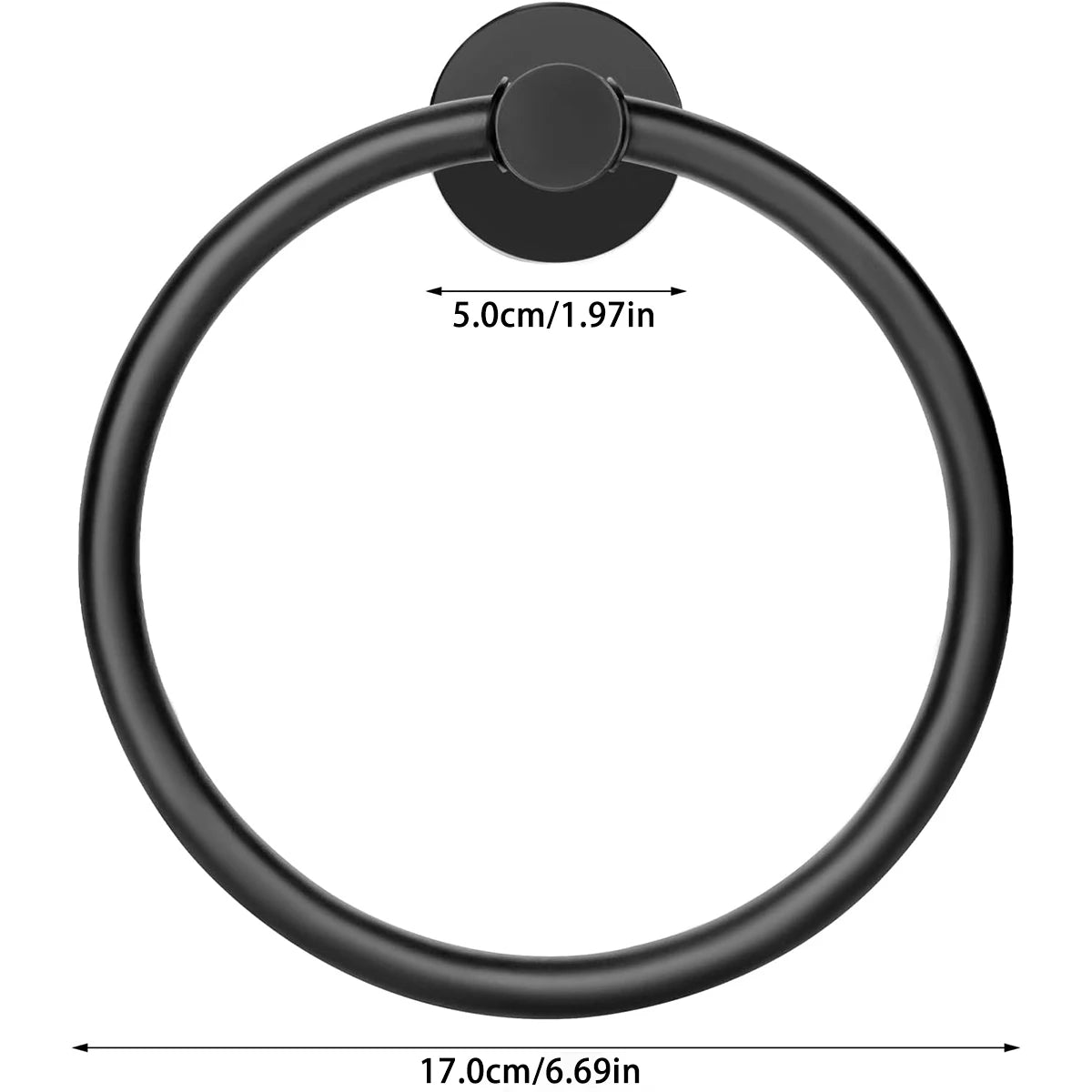 Bathroom Towel Ring Hardware Accessories Storage Holder 304 Stainless Steel Matte Black Hand Towel Holder Round Towel Hanger - Daisan Mart