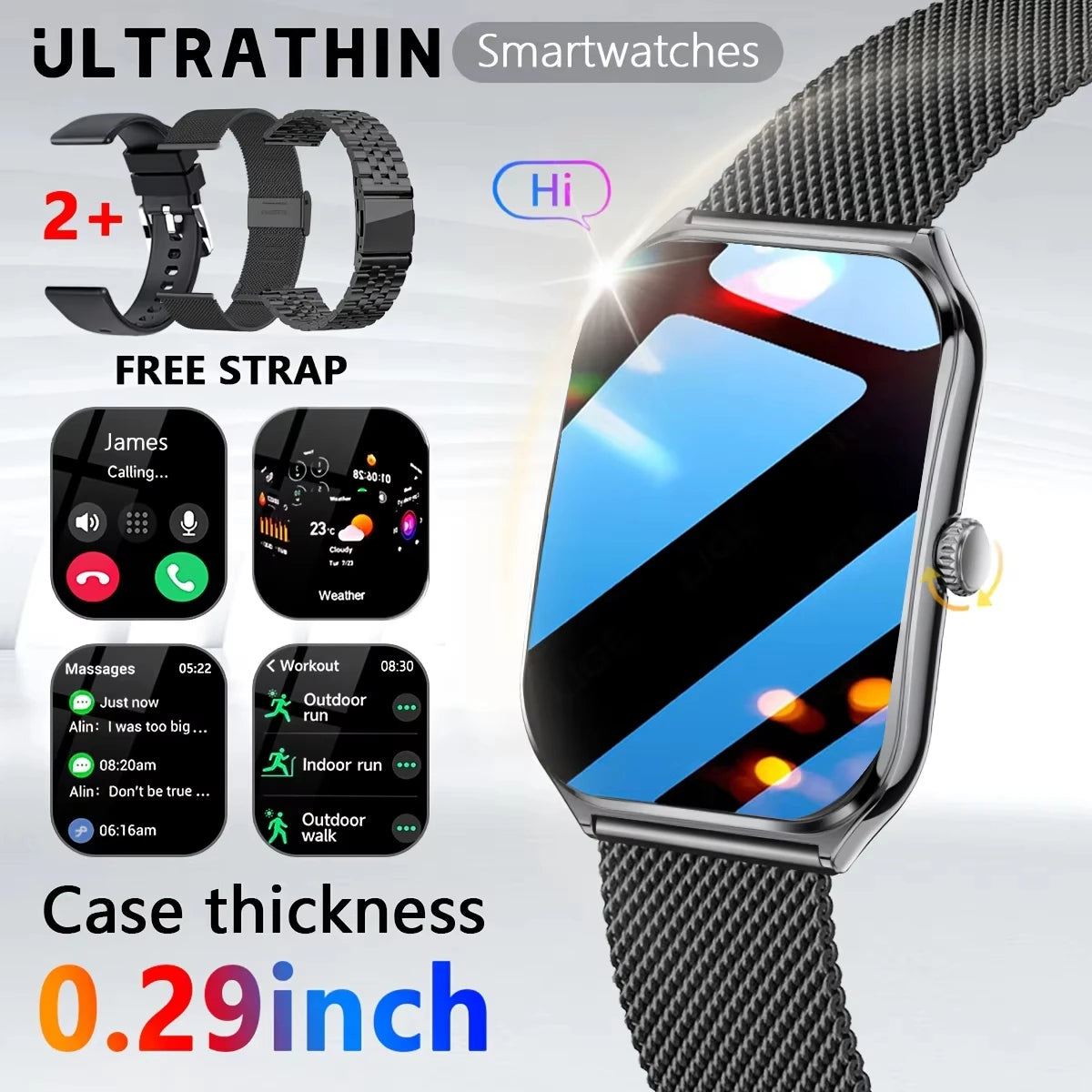 SmartWatch 2025: Đồng hồ thể thao mỏng, 110+ chế độ!