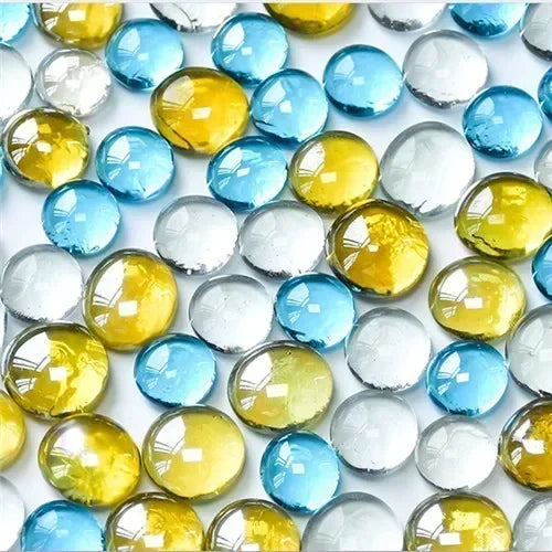 DIY Multicolored Round Glass Mosaic Beads 100g