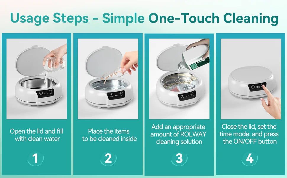 700ml large Ultrasonic Cleaner Bath Timer for Jewelry Parts Glasses Manicure Stones Cutters Dental Razor Brush Ultrasound Sonic