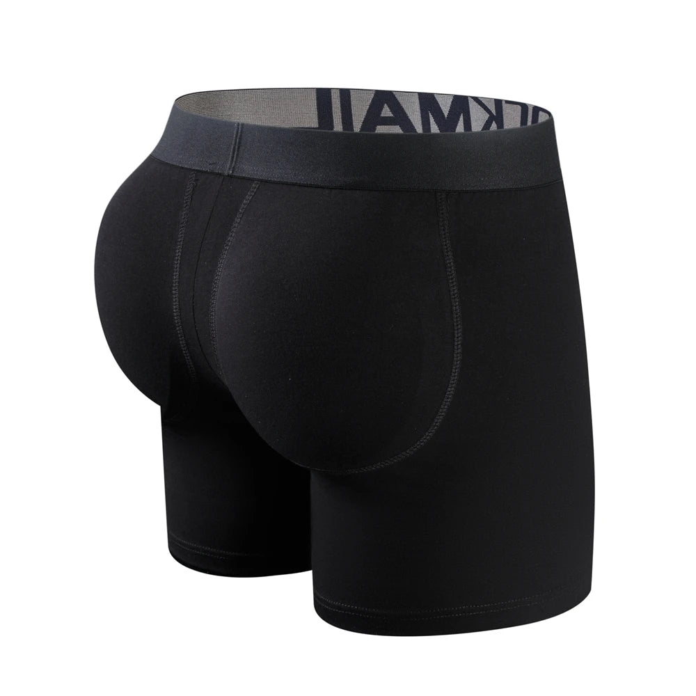 Men's Breathable Cotton Padded Butt Underwear with Removable Pads