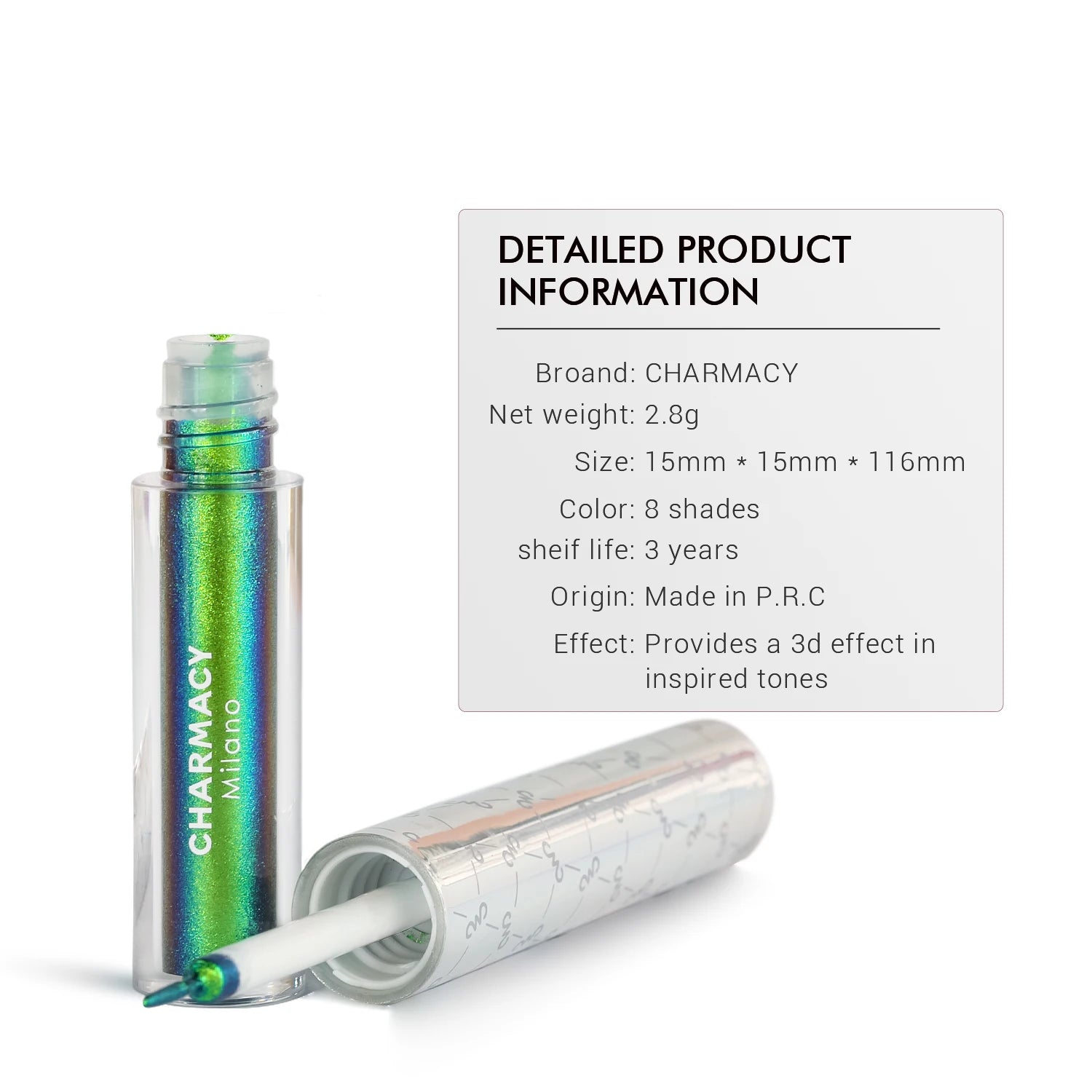 Kẻ Mắt Nhũ 2 Màu CHARMACY Lâu Trôi, Không Lem