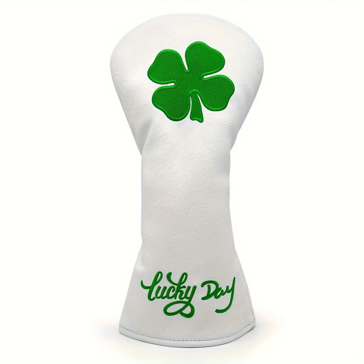 Lucky Clover Golf Club Head Cover - Fits Most Woods & Hybrids, Stretch Closure, Durable Pu Material