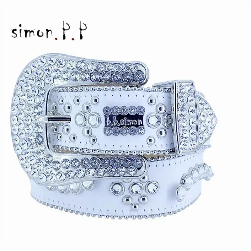 BB Simon belt with luxurious rhinestones for men and women