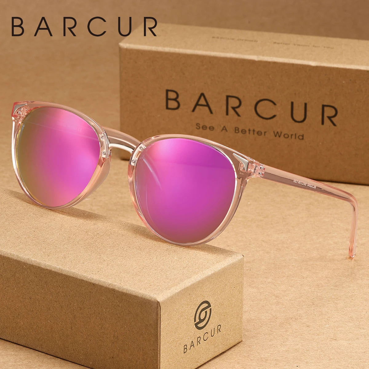 BARCUR 1pcs Women Sunglasses Optional Color Round Lens Lightweight Comfort Driving Casual Commute UV400 Polarized Sunglasses - Daisan Mart