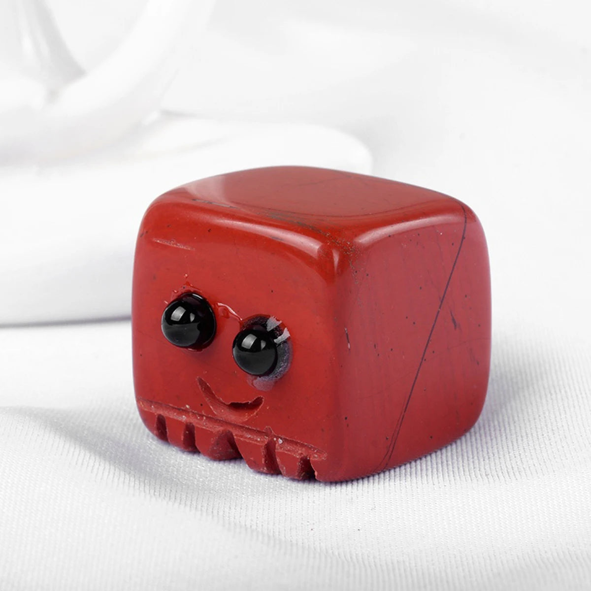 Natural Quartz Stone Block Carved Smile Reiki