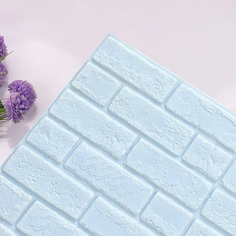 Self-Adhesive Foam Wallpaper Sticker 3D Imitation Brick Wall Sticker for Living Room Bedroom Home Kitchen Bathroom Decoration