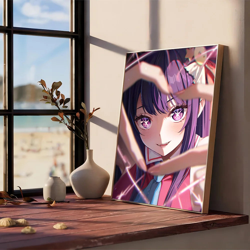 Japan Pop Anime Oshi No Ko DIY Sticky Poster Waterproof Paper Sticker Coffee House Bar Stickers Wall Painting