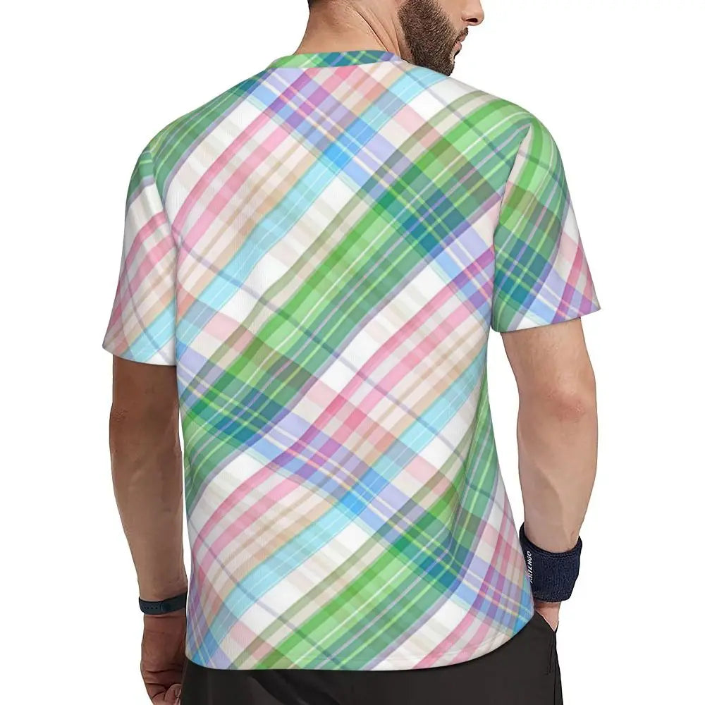 Stylish Mondrian Striped Men's Gym T-Shirt