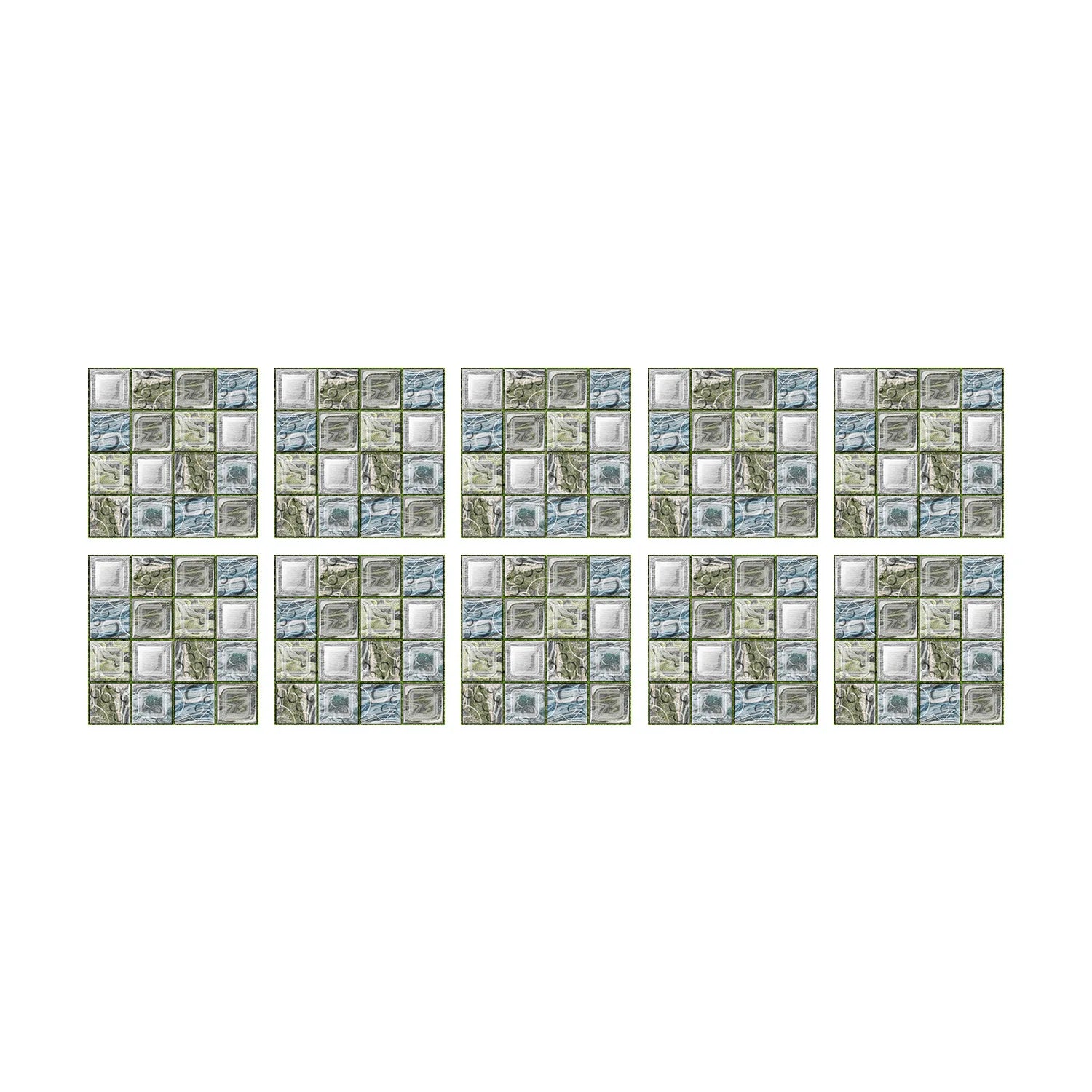 10 Waterproof Marble Mosaic Tile Stickers