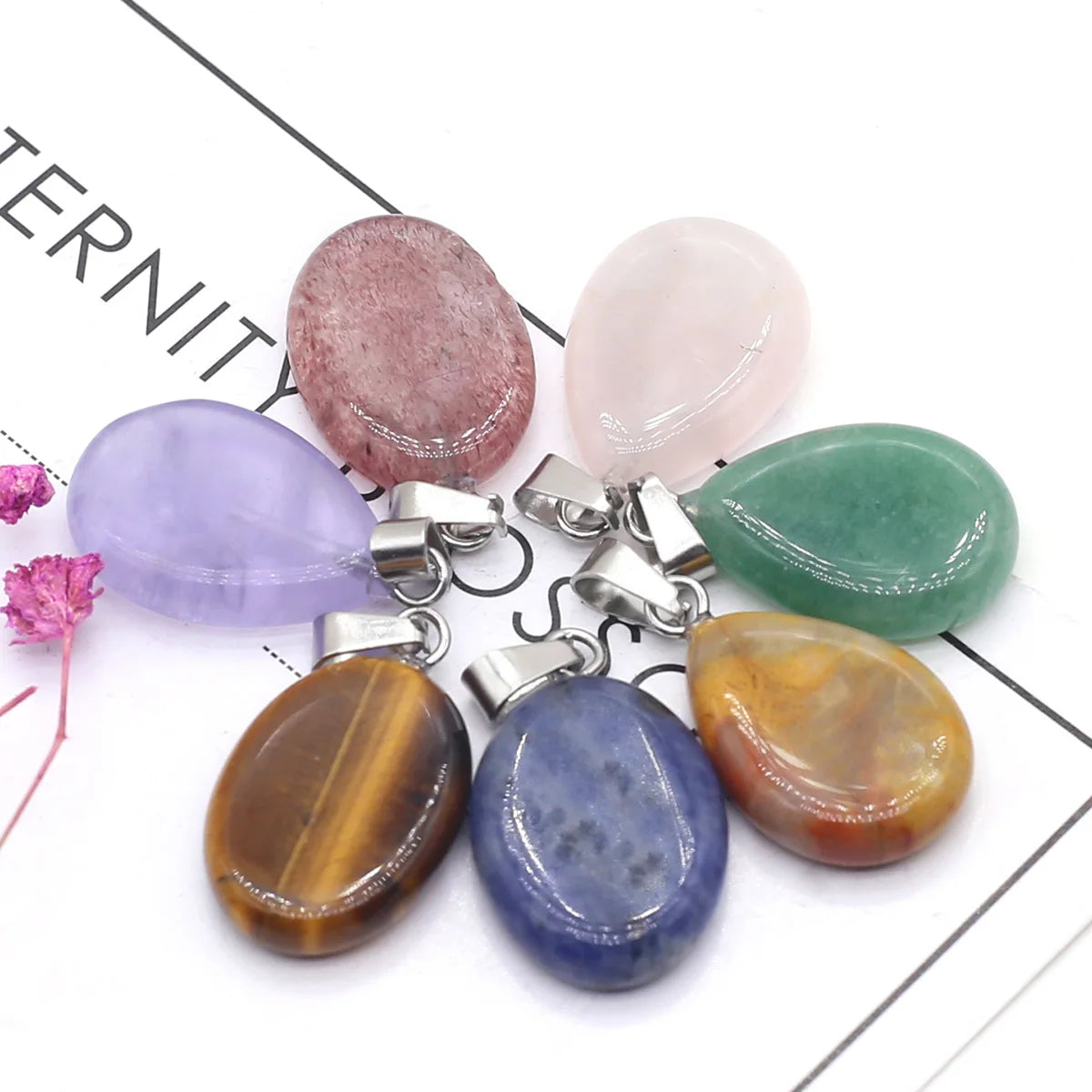 Unique Oval Natural Agate Pendant