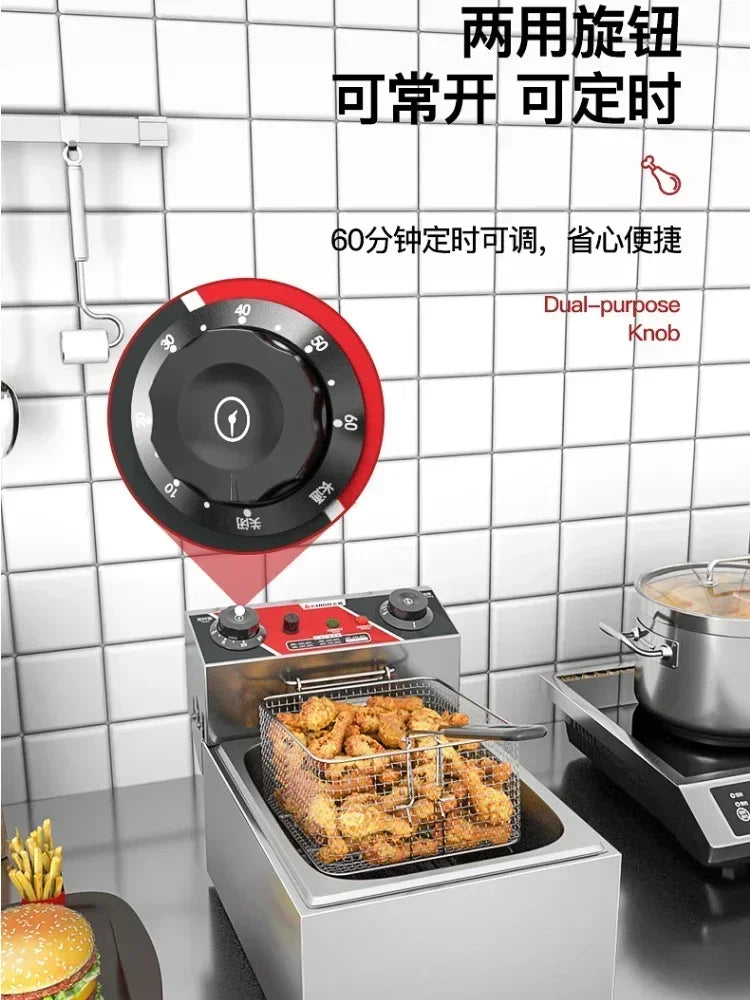 220V Fryer Electric Cookware for Kitchen Deep French Fries Commercial Fryers Frying Oil Cooker Timer Arfrai 10L Ar CW