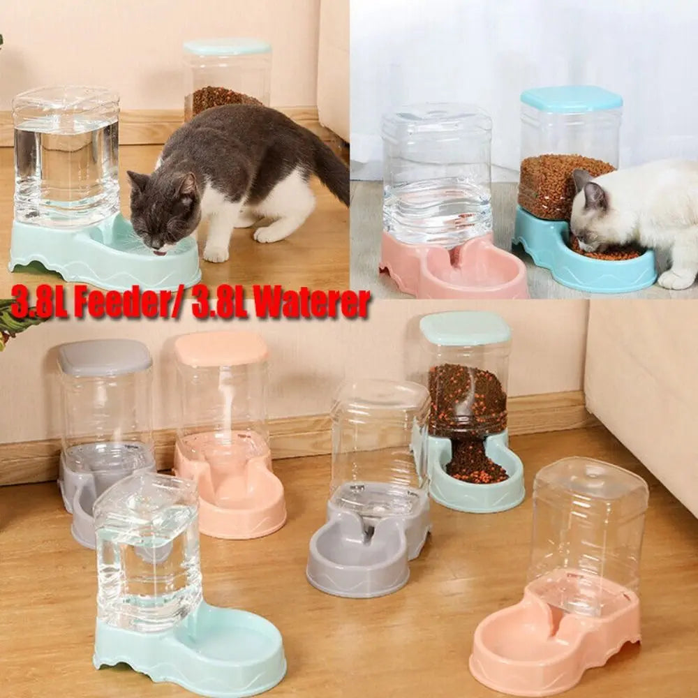 3.8L PP material Pet feeder Pet Water Fountain Drink Bowl Automatic Pet Feeder Large Cat Dog Food Dispenser - Daisan Mart