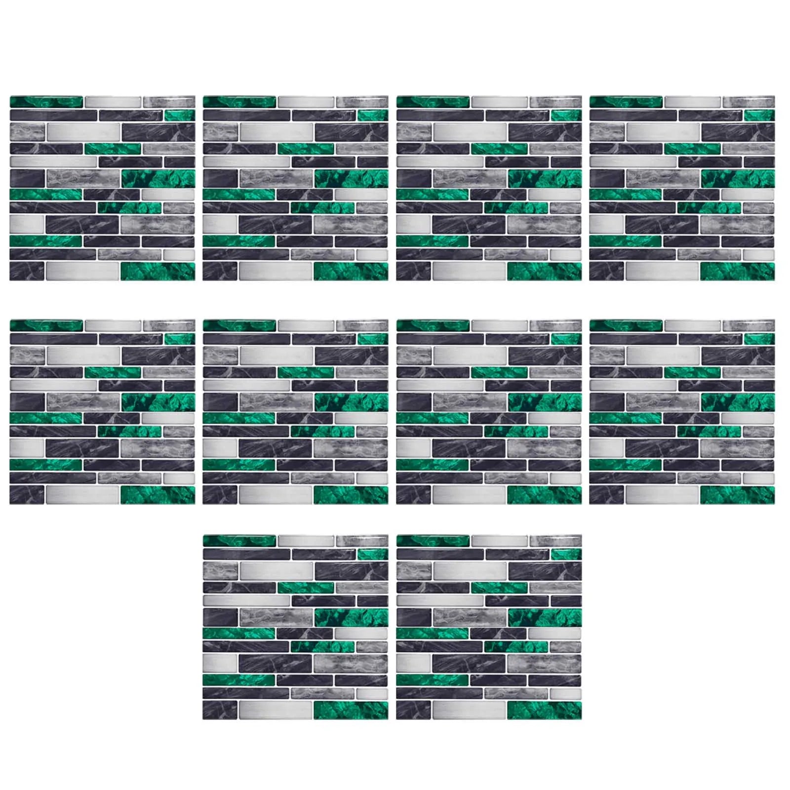 Free Shiping Self Adhesive 3d Tile Stickers 10 Sheets Kitchen Bathroom Wall Decor For Tile Waistline Kitchen Living Room