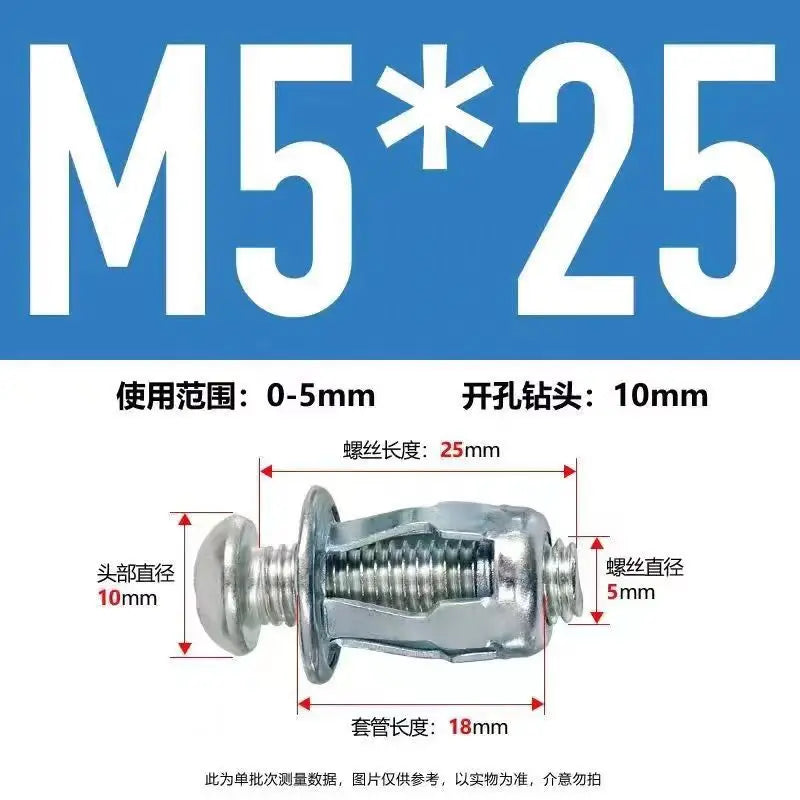 20pcs Jack Nuts Screw Petal Screw Anchors Petal Expansion Plugs for Curtain Expansion Clamp Petal Rivet Lock Jack Nut Bolt