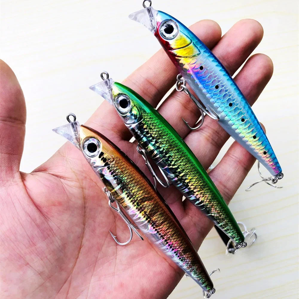 GREENSPIDER Sinking Minnow 100mm 34g Wobbler Pesca Swimbait Long Cast Tackle Pike Fishhook Sea Fishing Lure Jerkbait
