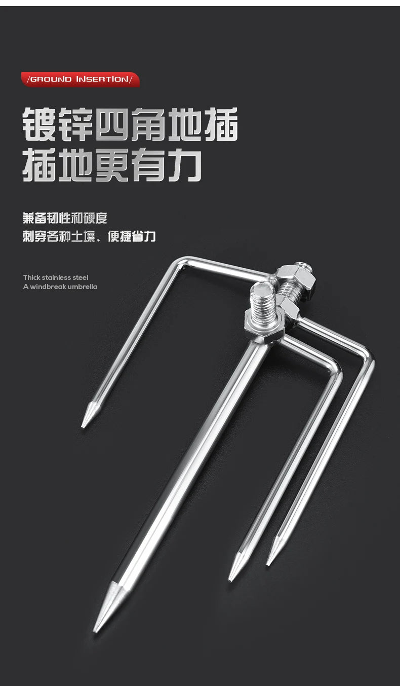 Ô Câu Cá Inox Chịu Lực, Chân Đế 4 Chân Chống Gió