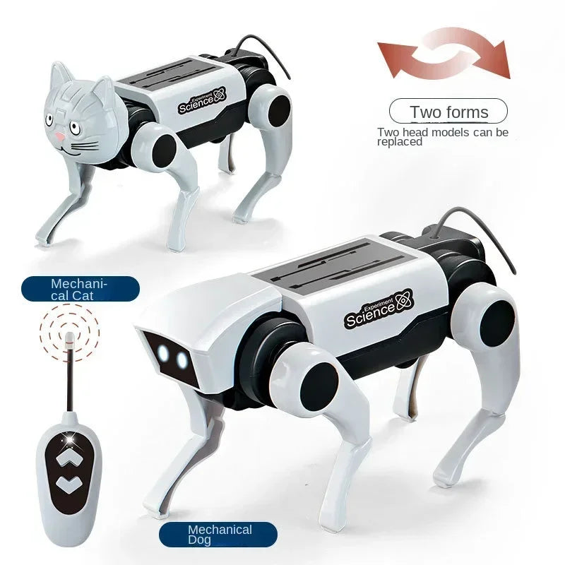 Rc Robot Children's Remote Control Mechanical Dog Toy Science Teaching Diy Assembling Model Electric Set Toys for Boys Kids Gift - Daisan Mart