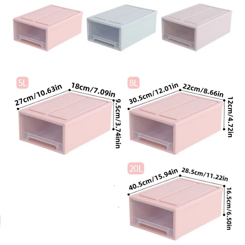 Multi Purpose Stackable Plastic Storage Drawers for Bedroom Closet Underwear Socks Organization