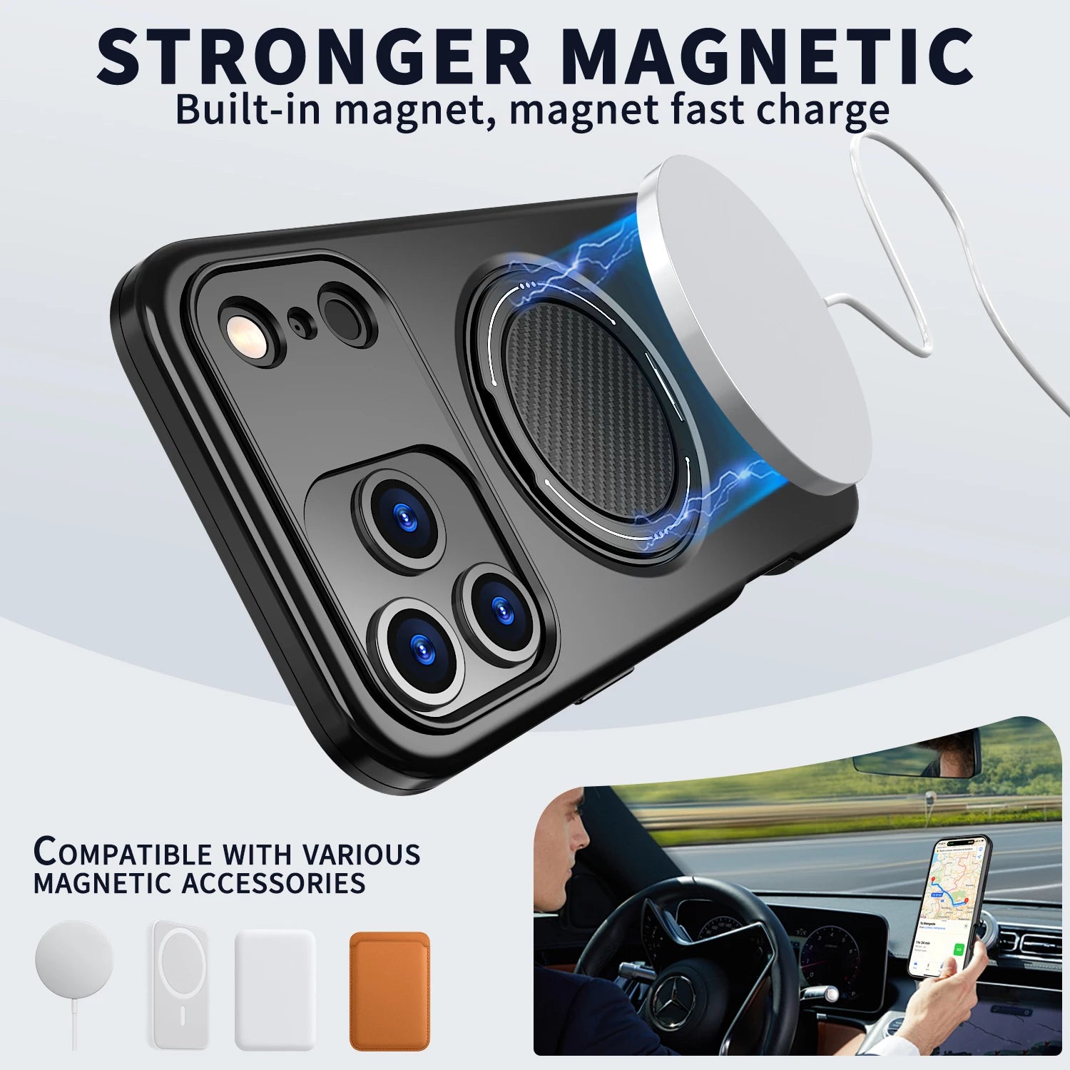360° Magnetic Bracket Phone Case For iPhone 17 Air 11 12 13 14 15 16 17 Pro Max For Magsafe Shockproof Stand Holder Cover Funda - Daisan Mart
