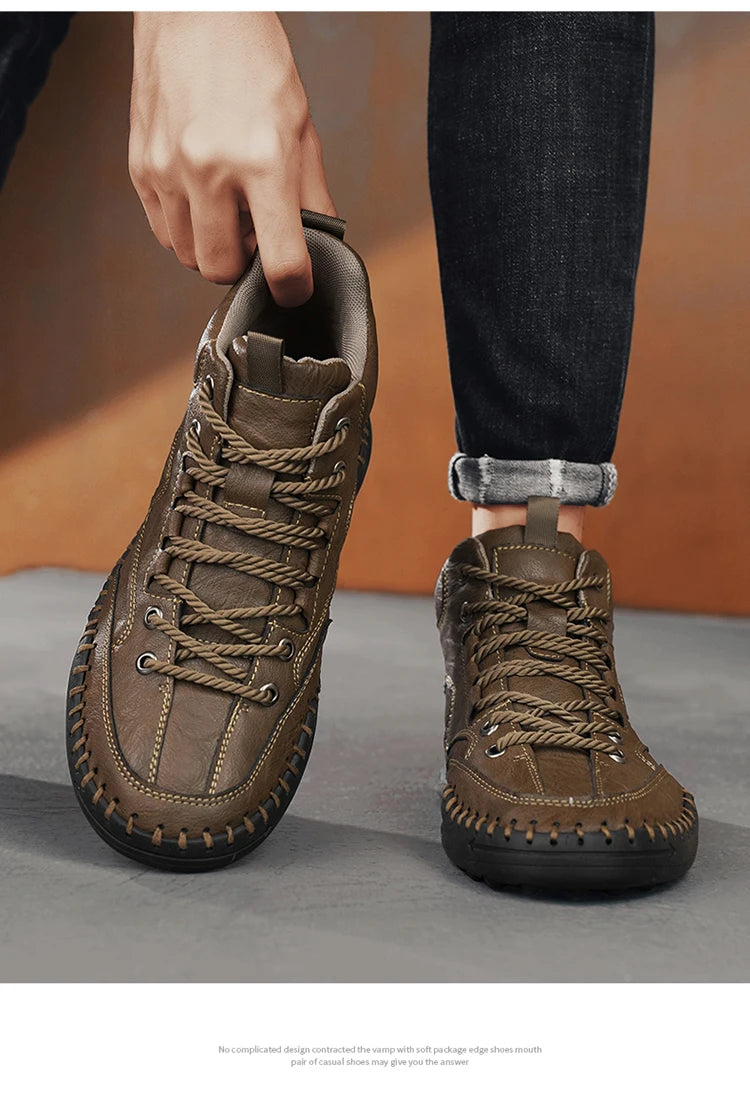 High Quality Men's Handmade Leather Shoes - Size 38-48, Anti-Slip