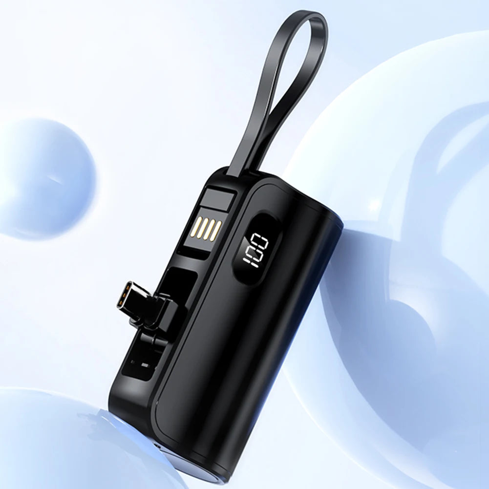 2in1 10000mAh Mini Power Bank with USB-C Holder