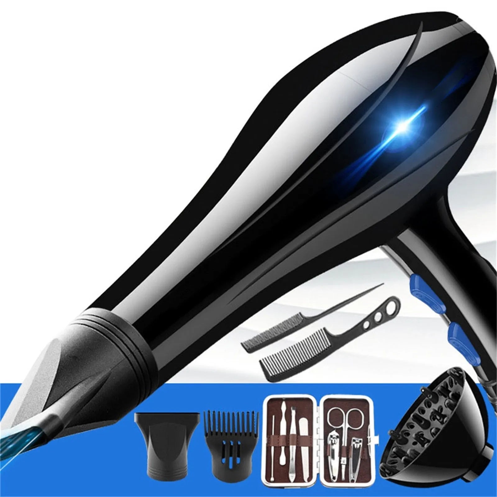 Professional Hair Dryer 2200W, Hot and Cold, Negative Ion