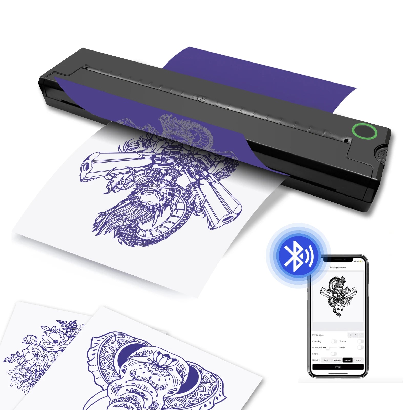 PDF Word Portable Printer Thermal Tattoo Photo Transfer A4 Sensitive Office Inkless Bluetooth Wireless USB Document Printer