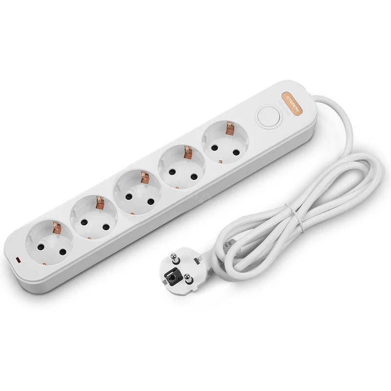 Ổ Cắm Điện EU 3/4/5 Cổng, Công Tắc Riêng, Dây 2m