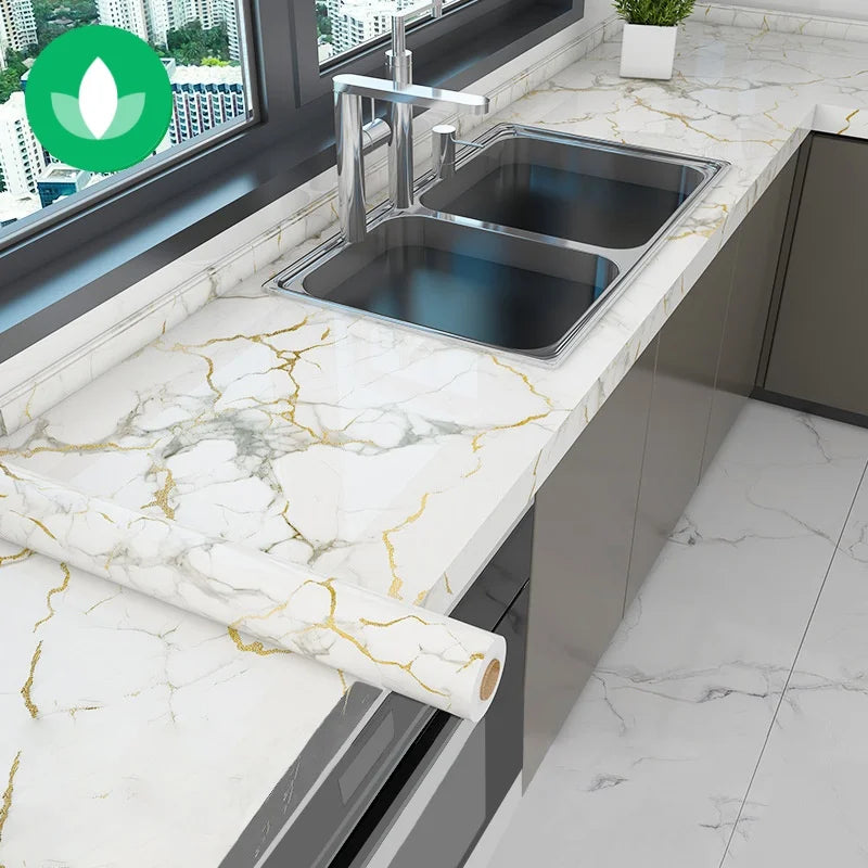 Waterproof Stone Wallpaper for Kitchen Cabinets and Interiors