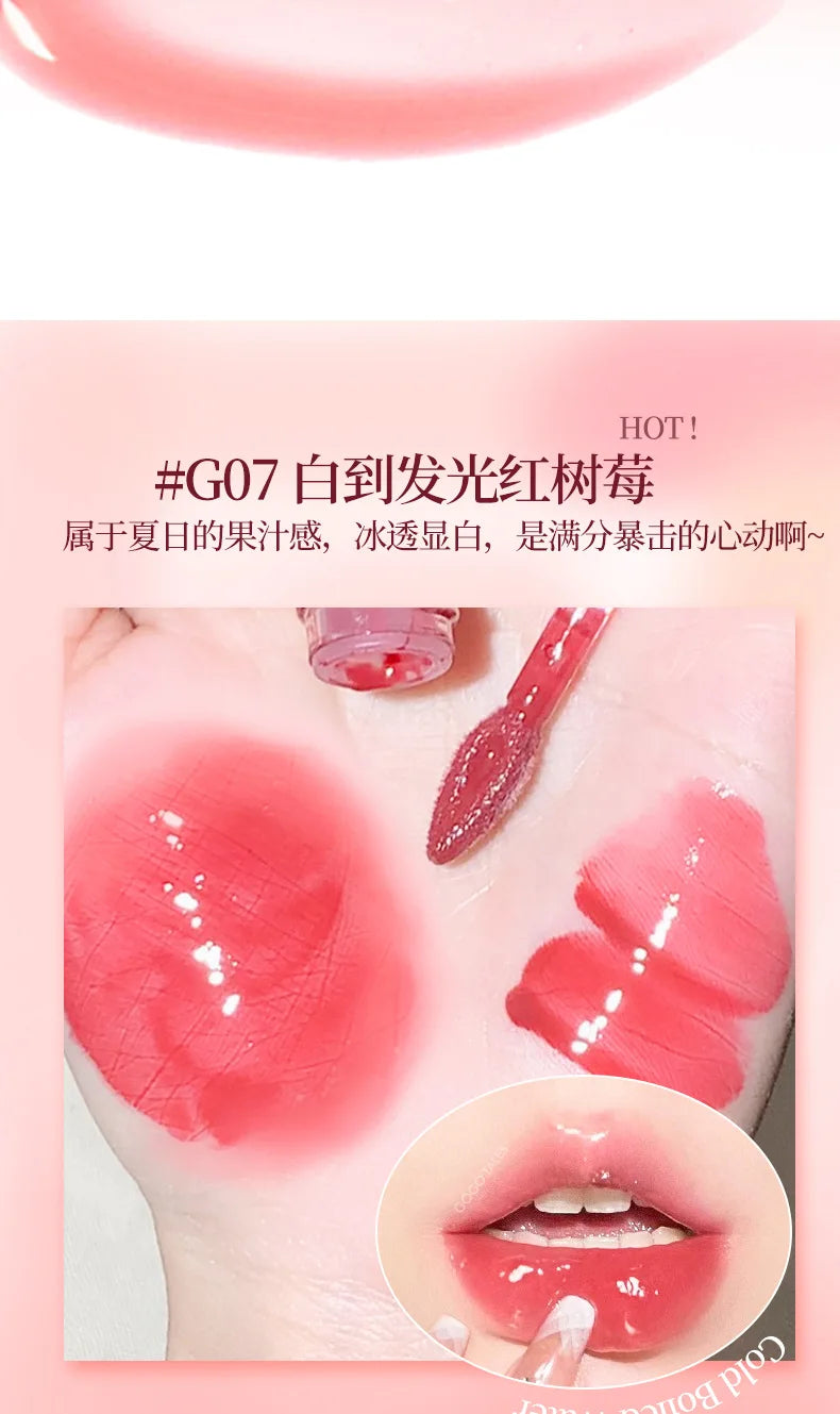 GOGOTALES Big Ice Bucket Lip Serum Lip Gloss Lip Glaze Moisturizing Hydrating Dead Skin Peeling Lip Mirror Lipsticks Cosmetics