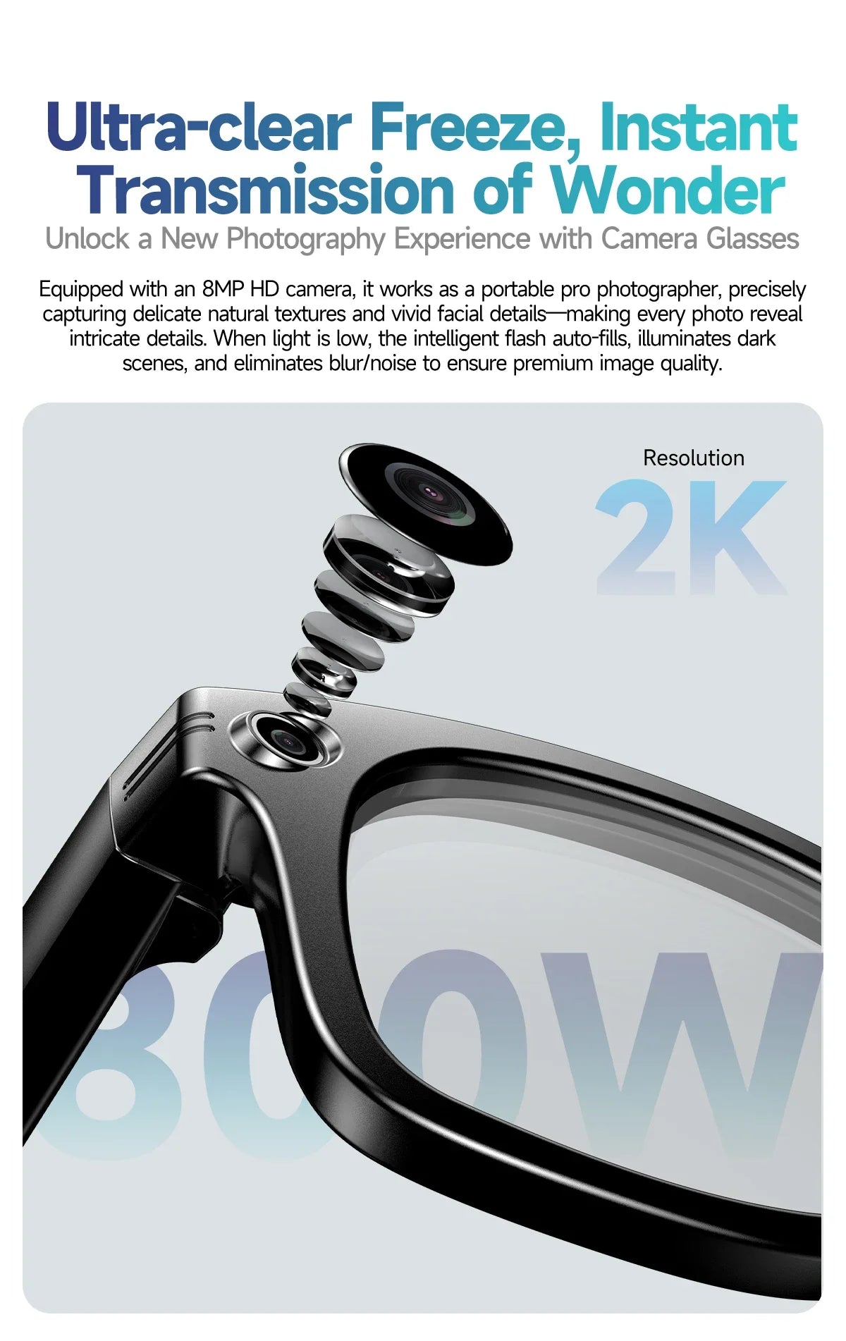 AI Smart Glasses 2025: Sharp Camera &amp; Bluetooth Music