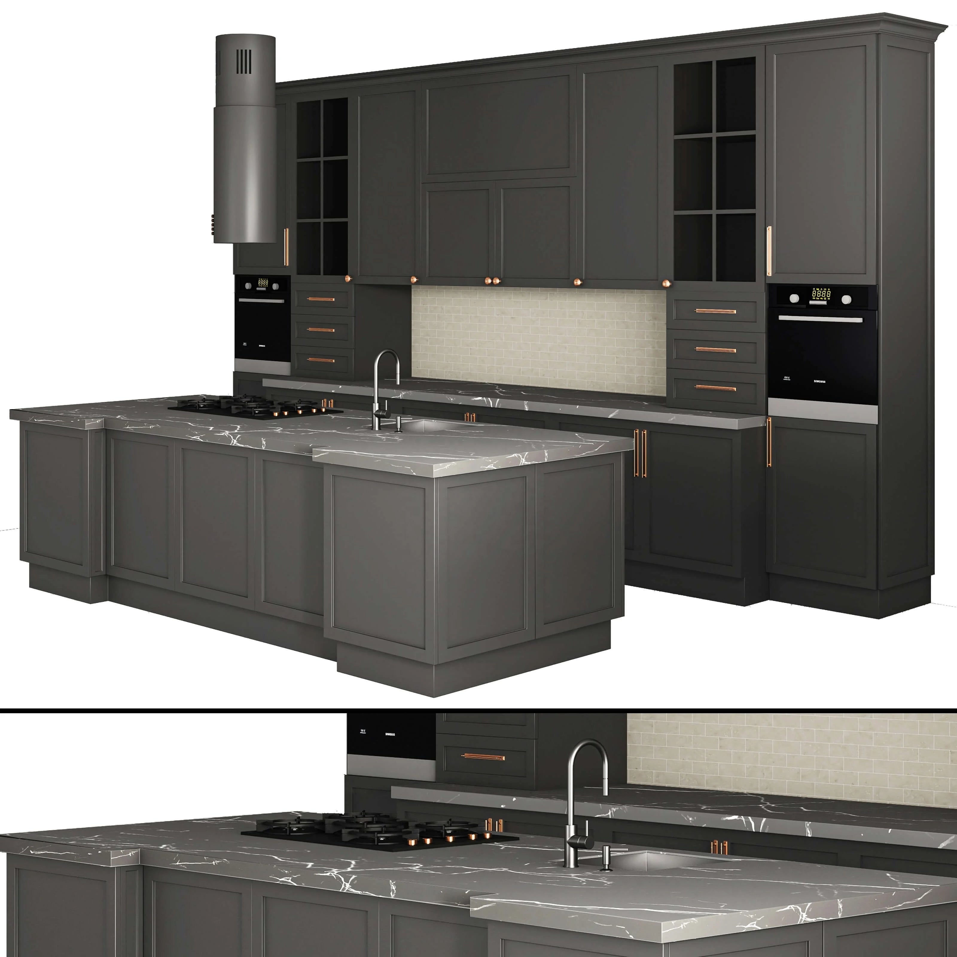 High-Quality PVC Natural Wood Kitchen Cabinet with Luxurious Sink