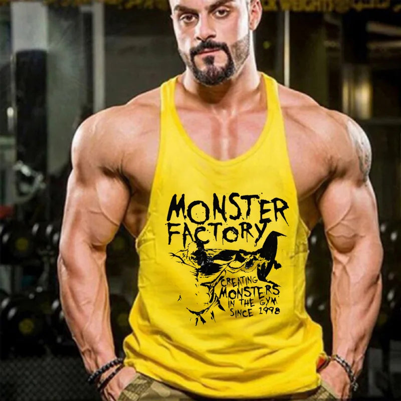 Men's Gym T-Shirt, Sleeveless, Bodybuilding, Slim Fit