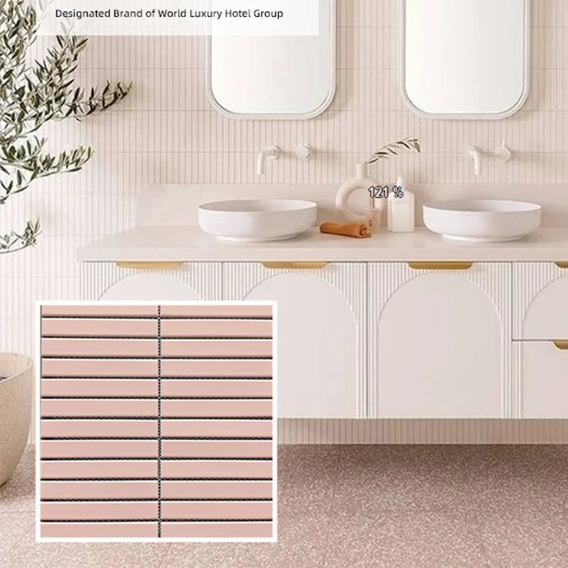 22x145 Long Concave Porcelain Mosaic Tiles for Bathroom Decoration