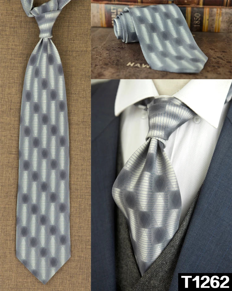 復古領帶，10厘米，100%真絲，抽象圖案