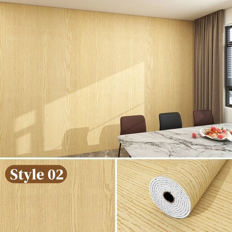 Max 40cmx10m Wood Grain Peel and Stick Thick Floor Tiles SXP Wallpaper Waterproof Vinyl Wood Flooring Mould Proof