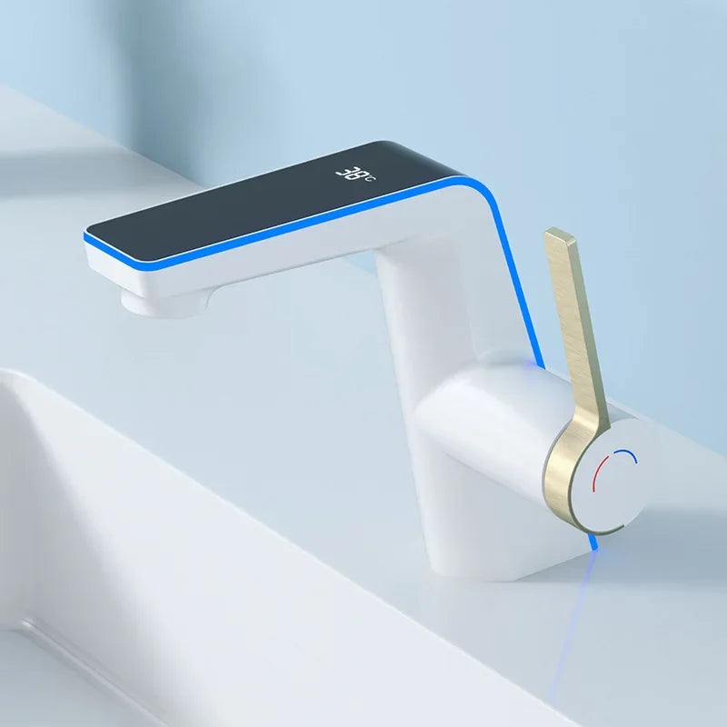 Modern Color Changing LED Touch Sensor Bathroom Faucet