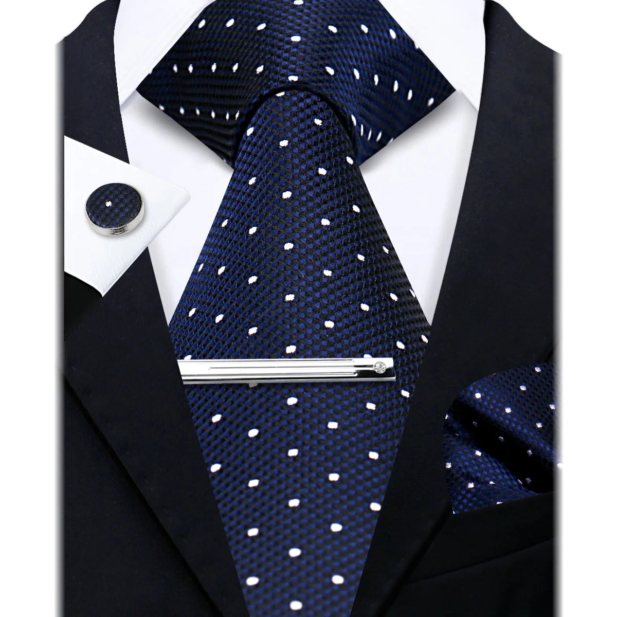 Bộ Cà Vạt Lụa Nam Cao Cấp Kèm Khăn & Măng Sét