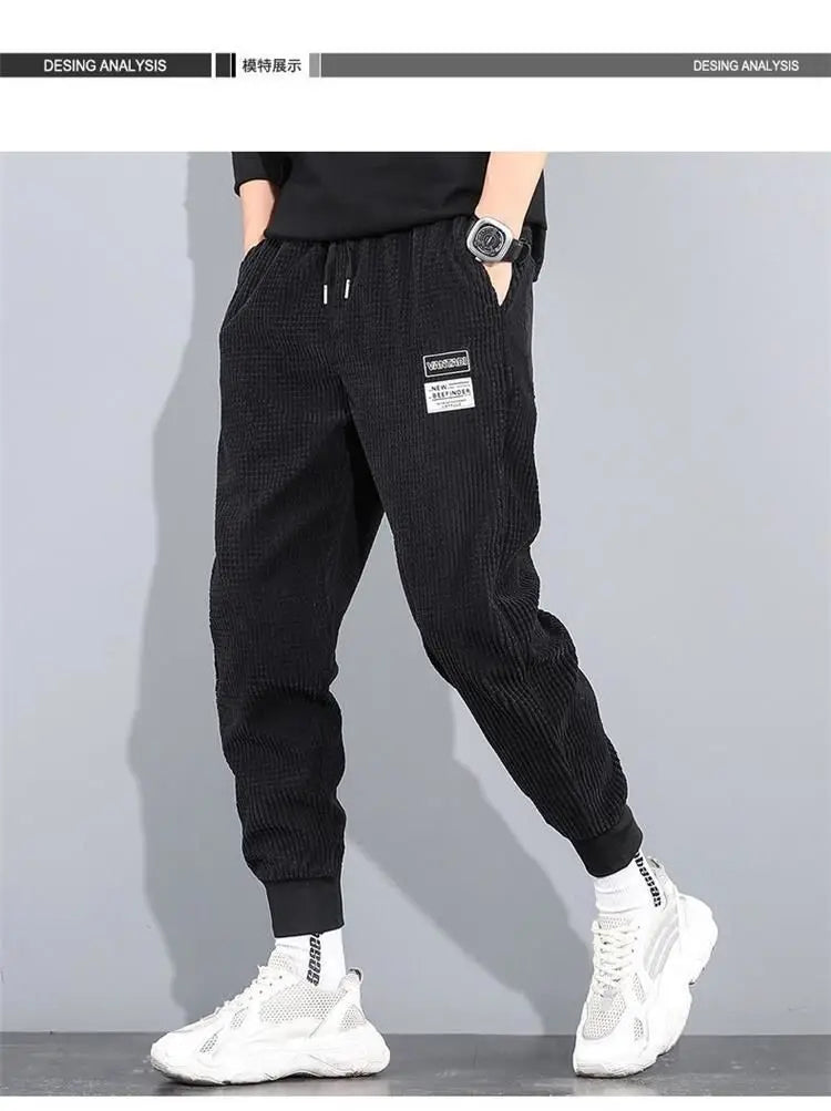 ###Korean Men's Jogger Pants Spring and Autumn: Simple Fashion