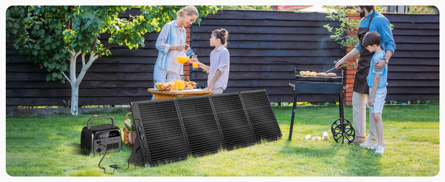 CTOLITY 200W Flexible Solar Panel Charger 20.5V ETFE Portable Folding Solar Generator for Camping Travel Boat RV 23% Efficiency