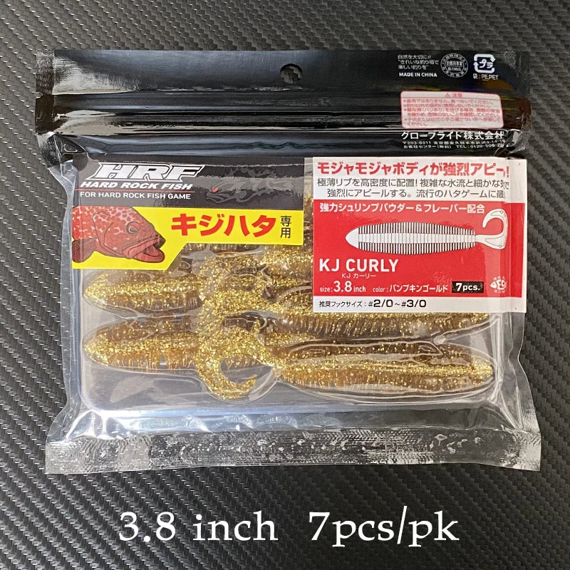 Mồi Giả Mềm KJ Curly 3.8 - Lure Câu Cá Biển 10cm