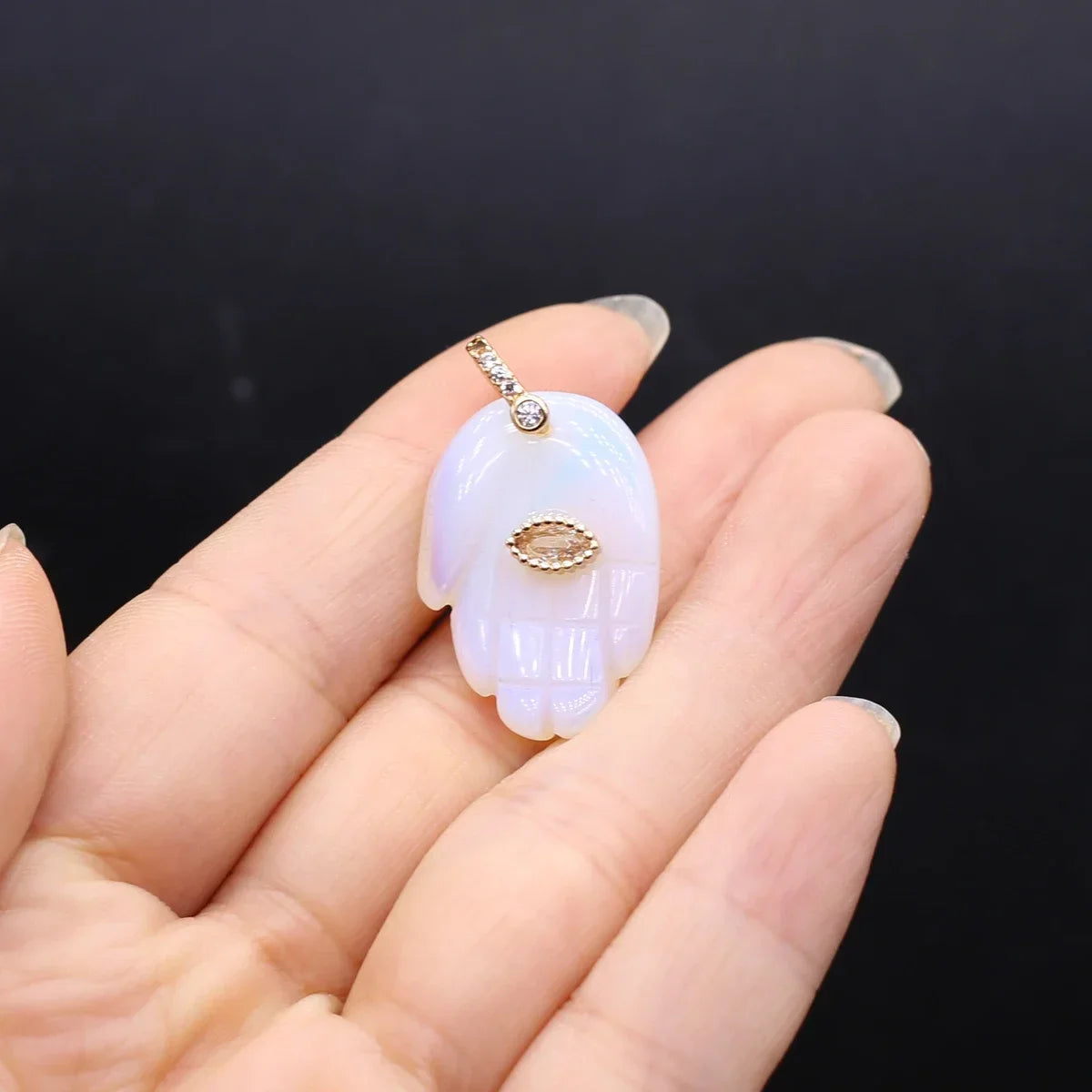 Christmas Natural Gemstone Buddha Hand Pendant