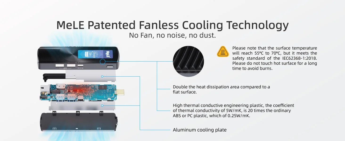 MeLE PCG02 - Fanless Mini Stick Computer Windows 11