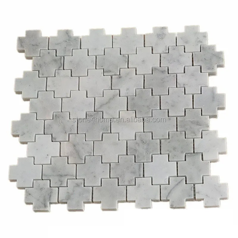 Gạch Mosaic Đá Marble Trắng Trang Trí Tường Sàn